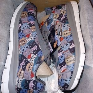 NWT Sketcher's Bob's Non Slip Work Wear  Cat Print Sneakers 9.5